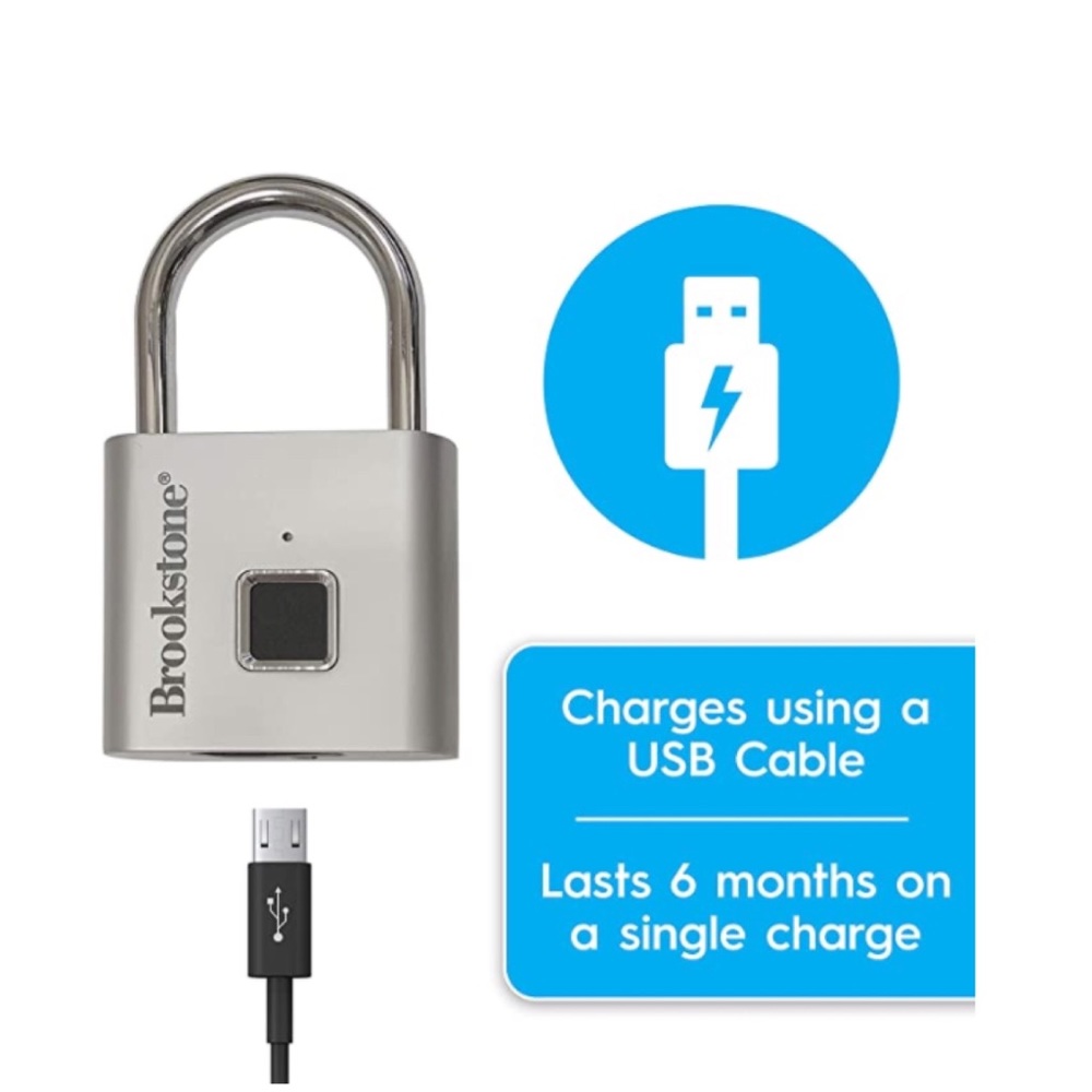 NIB BROOKSTONE Keyless Fingerprint Lock - Picture 5 of 11